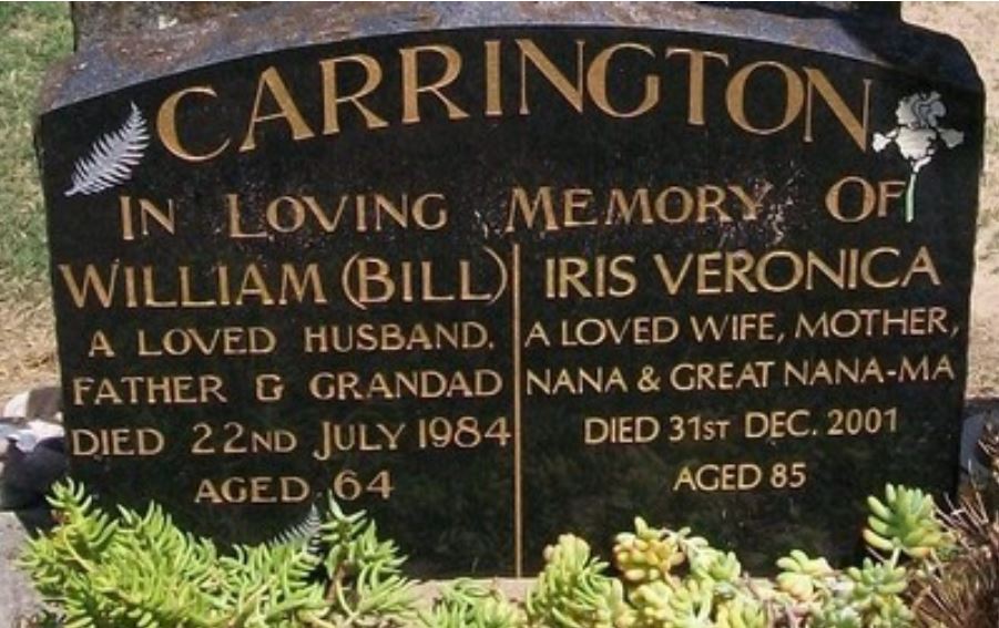 Carrington, William and Iris (Headstone)