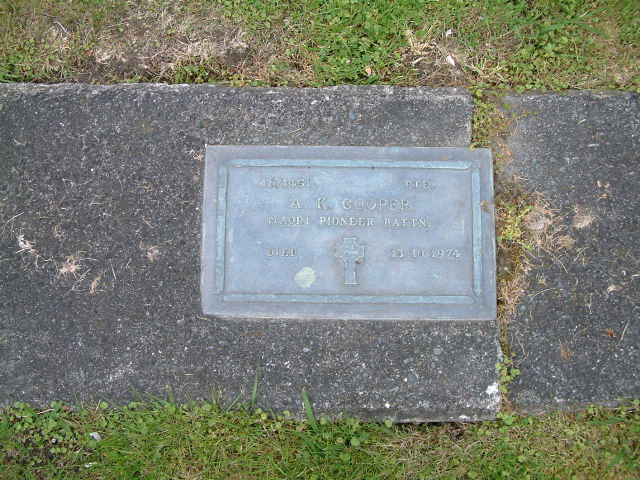 Cooper, Ashley Kiwara (Headstone)